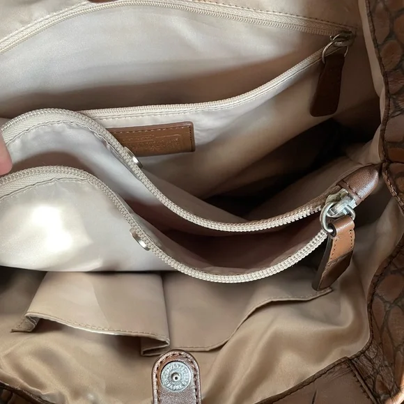 Coach Ashley Croc Embossed Leather Carry All satchel- Rehab - Picture 9 of 9